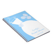 Wedding Gown Blue "Brautparty" Notebook Notizblock (Rechte Seite)
