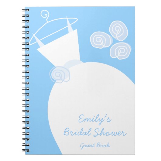 Wedding Gown Blue "Brautparty" Notebook Notizblock (Vorderseite)