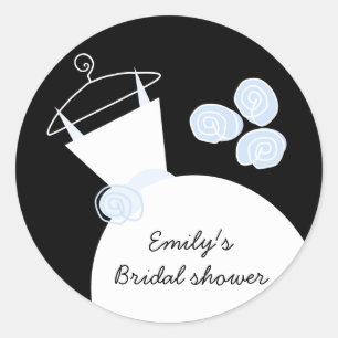 Wedding Gown Blue "Brautparty" runden Schwarz Runder Aufkleber