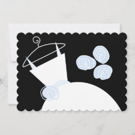 Wedding Gown Blue Brautparty Schwarz Pastellfarben Einladung