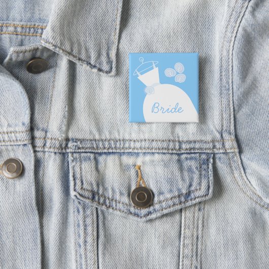 Wedding Gown Blue 'Bride' Black Button (Beispiel)