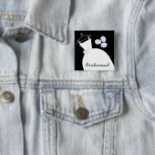 Wedding Gown Blue 'Bridesmaid' schwarzes Quadrat Button (Beispiel)