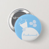 Wedding Gown Blue 'Bridesmaid' Taste Button (Vorne & Hinten)