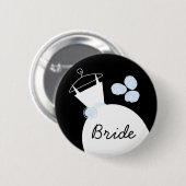 Wedding Gown Blue 'Bridge' Taste schwarz Button (Vorne & Hinten)
