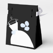 Wedding Gown Blue 'Danke' schwarzes Zelt Geschenkschachtel (Rückseite)