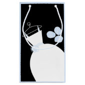 Wedding Gown Blue Geschenktasche schwarz blass bla Kleine Geschenktüte (Rückseite)