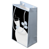 Wedding Gown Blue Geschenktasche schwarz blass bla Kleine Geschenktüte (Rückseite Schrägansicht)