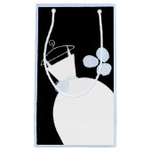 Wedding Gown Blue Geschenktasche schwarz blass bla Kleine Geschenktüte (Vorderseite)