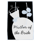 Wedding Gown Blue Mother of Bride Black Pastellfar Mittlere Geschenktüte (Rückseite)