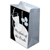 Wedding Gown Blue Mother of Bride Black Pastellfar Mittlere Geschenktüte (Rückseite Schrägansicht)