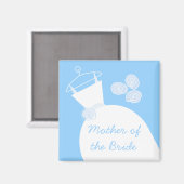 Wedding Gown Blue "Mutter der Braut" Magnet (Vorderseite/Rückseite)