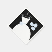 Wedding Gown Blue Paper Serviette schwarz (Ecke)
