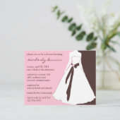 Wedding Gown Brautparty Einladung (Stehend Vorderseite)