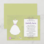 Wedding Gown Brautparty Einladung (Vorne/Hinten)