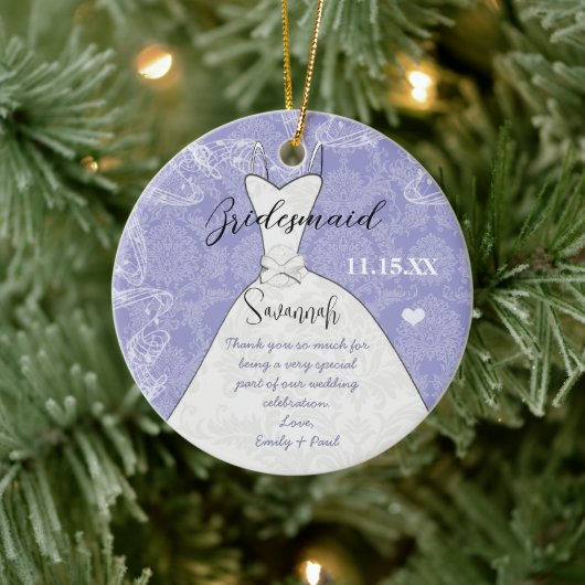 Wedding Gown Bridesmaid Butterfly Farbe wählen Keramik Ornament (Baum)