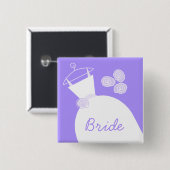 Wedding Gown Lila 'Bride' Black Button (Vorne & Hinten)