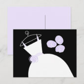 Wedding Gown Lila schwarze Pastellfarbe horizontal Postkarte (Vorne/Hinten)