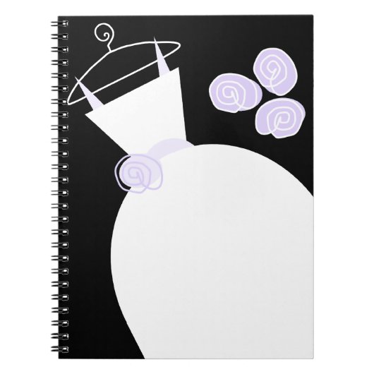 Wedding Gown Lila schwarzes Notebook Notizblock (Vorderseite)