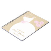Wedding Gown Pink Beige 'Brautparty' Notebook Notizblock (Linke Seite)