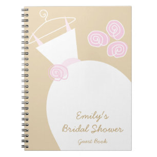 Wedding Gown Pink Beige 'Brautparty' Notebook Notizblock