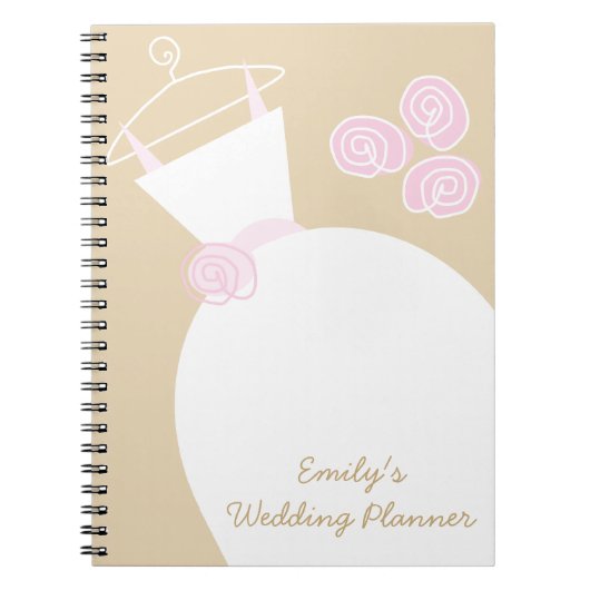Wedding Gown Pink Beige 'Wedding Planner' Notebook Notizblock (Vorderseite)