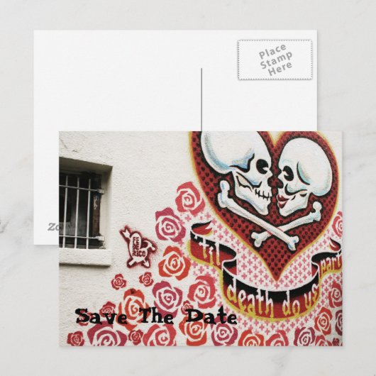 Wedding Graffiti Ankündigungspostkarte (Vorne/Hinten)