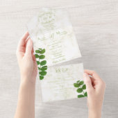 Wedding Green All In One Einladung (Abreißen)