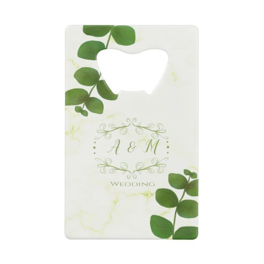 Wedding Green Chic Geldbeutel Flaschenöffner (Vorderseite)