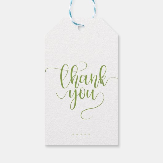 Wedding Green Chic Geschenkanhänger (Rückseite)