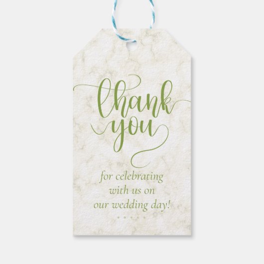 Wedding Green Chic Geschenkanhänger (Rückseite)