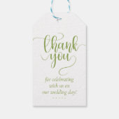 Wedding Green Chic Geschenkanhänger (Rückseite)