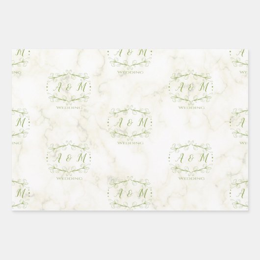 Wedding Green Chic Geschenkpapier Set (Vorderseite 3)