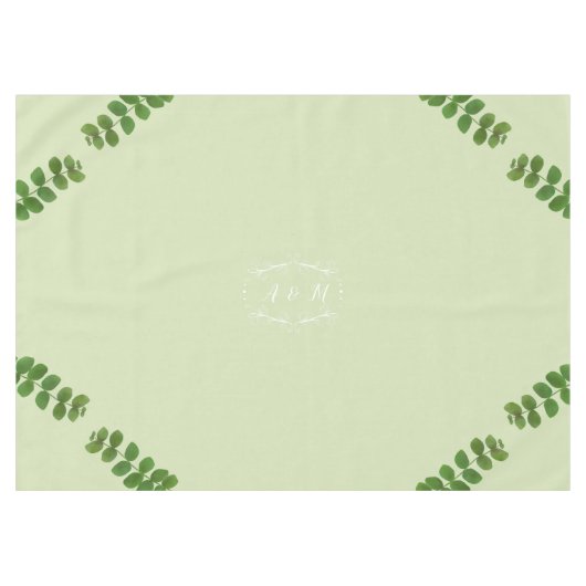Wedding Green Chic Green Tischdecke (Vorderseite (Horizontal))