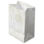 Wedding Green Chic Mittlere Geschenktüte (Vorderseite Schrägansicht)