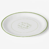 Wedding Green Chic Pappteller (Schrägansicht)