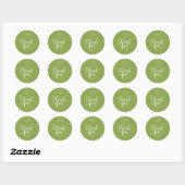 Wedding Green Chic Runder Aufkleber (Blatt)