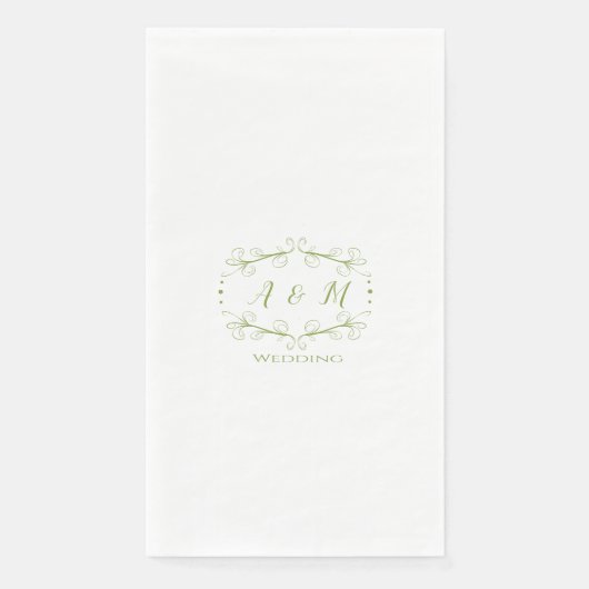 Wedding Green Chic Serviette (Vorderseite)