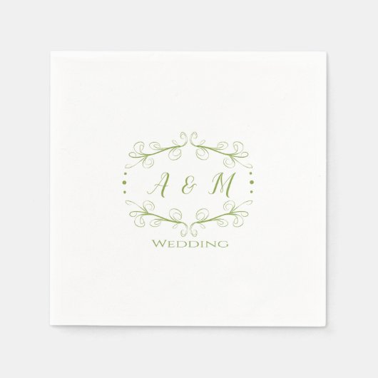 Wedding Green Chic Serviette (Vorderseite)