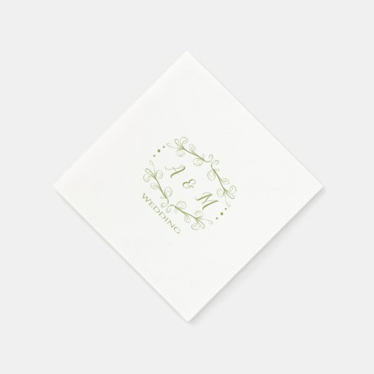 Wedding Green Chic Serviette (Ecke)