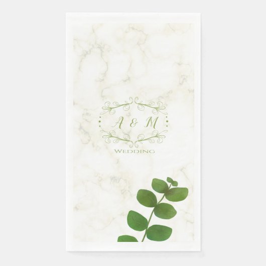 Wedding Green Chic Serviette (Vorderseite)