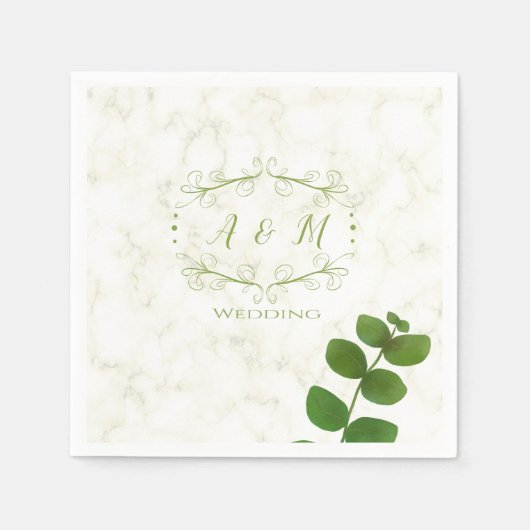Wedding Green Chic Serviette (Vorderseite)