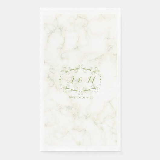 Wedding Green Chic Serviette (Vorderseite)