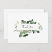 Wedding Greenery Budget Danke Postkarte (Vorne/Hinten)