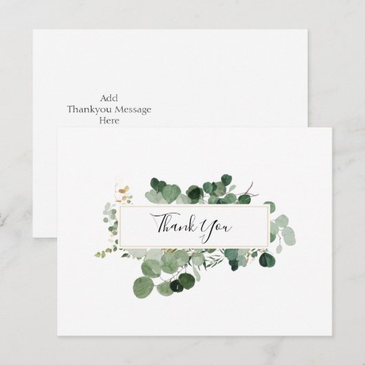 Wedding Greenery Budget Danke Postkarte (Vorne/Hinten)