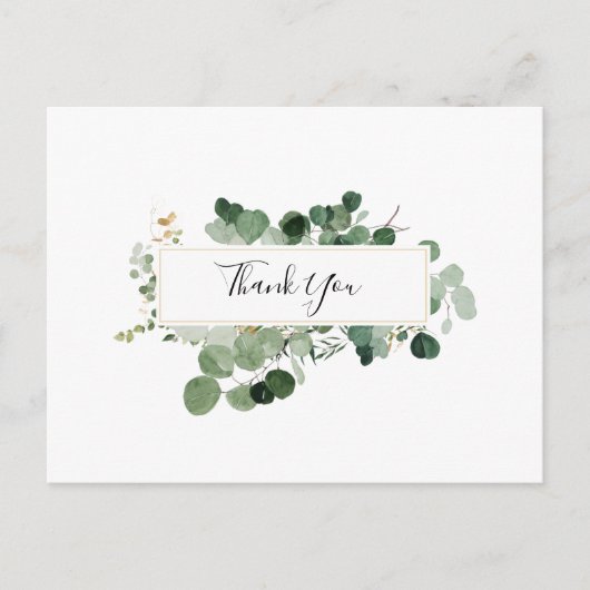 Wedding Greenery Budget Danke Postkarte (Vorderseite)