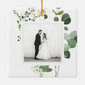 Wedding Greenery Couple FOTO Elegant New New New Keramikornament (Rückseite)