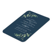 Wedding greenery Eucalyptus botanical navy blue Magnet (Linke Seite)