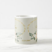 Wedding Greenery Leaves Pink Floral Gold Geometric Kaffeetasse (Mittel)