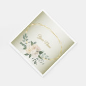 Wedding Greenery Leaves Pink Floral Gold Geometric Serviette (Ecke)