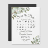 Wedding Greenery Save the Date Calendar Magnet (Vorne/Hinten)